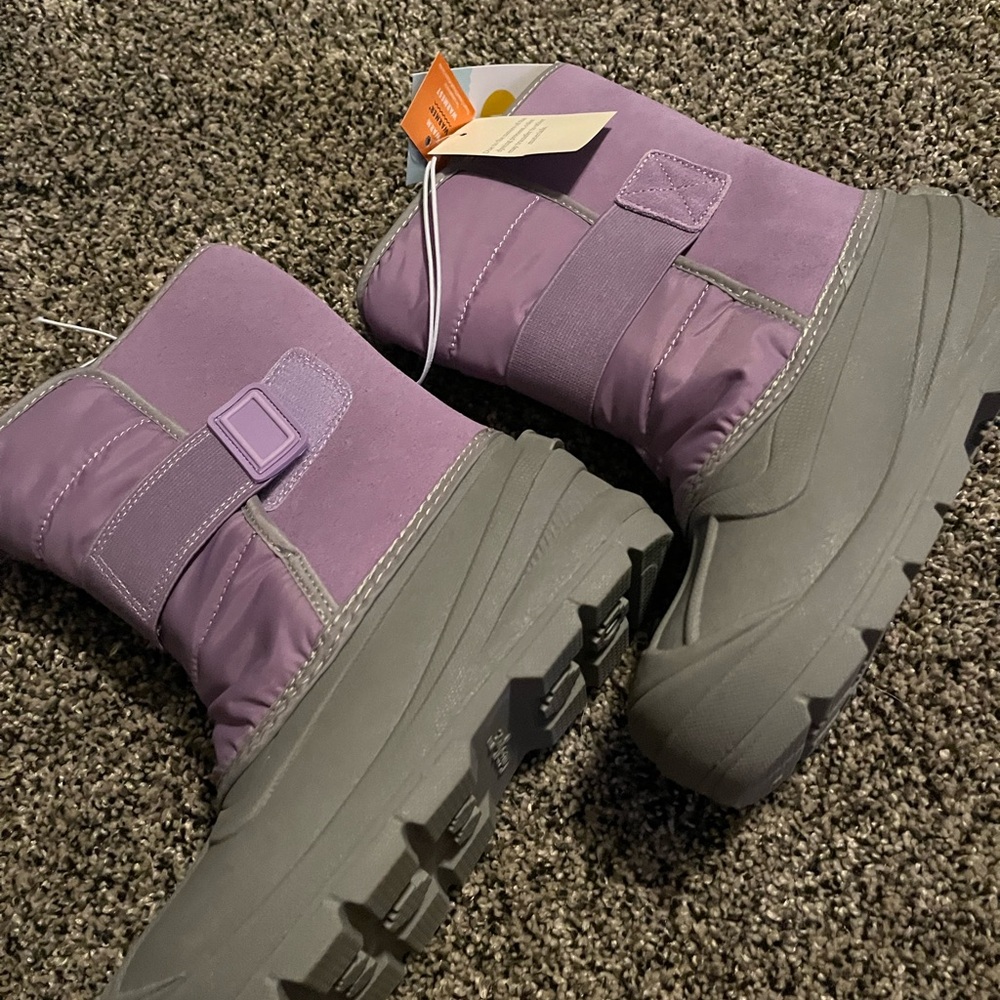Cat & Jack Lavender and Gray Boots. #K2 - Picture 3 of 5